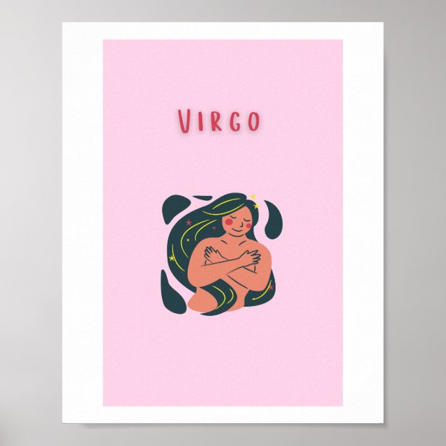 Virgem fofa, zodíaco, impressão de signo estelar (Frente)