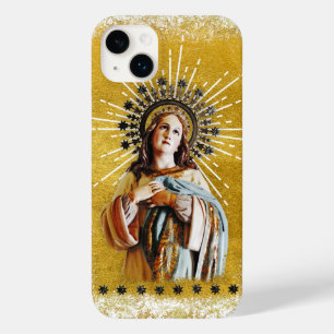 Virgem Maria Branca e Dourada Coroa Estelar