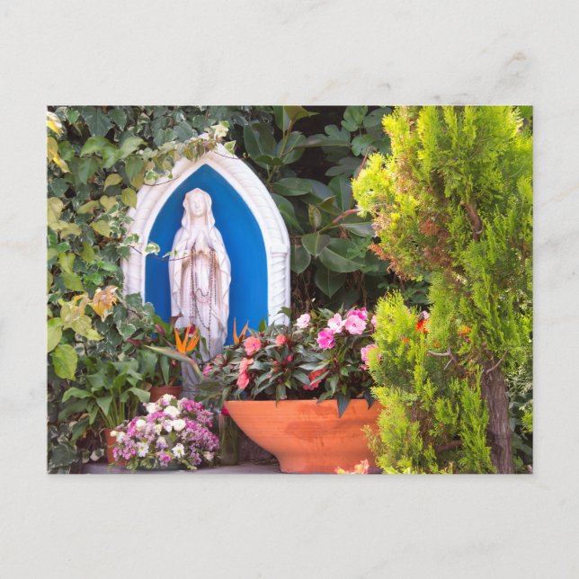 Virgem Maria com Flores Capri Itália Cartão Postal (Frente)
