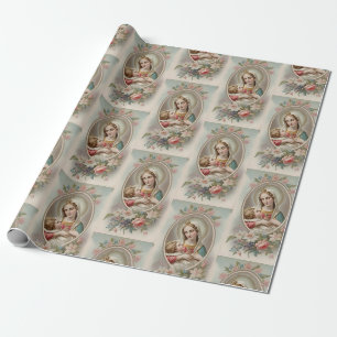 Virgem Maria com o papel de embrulho para crianças
