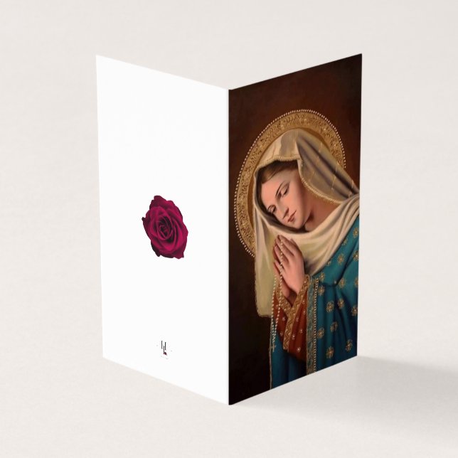 Virgem Maria Condolência Católica Obrigado Cartões (Exterior)
