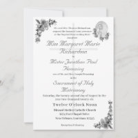 Virgem Maria Convite Católico de Casamento
