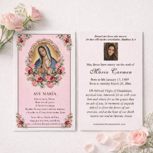 Virgem Maria Guadalupe Rosas Católico Funeral