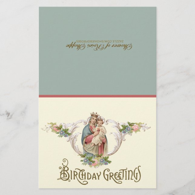 Virgem Maria Jesus Comunhão Espiritual Aniversário (Frente)