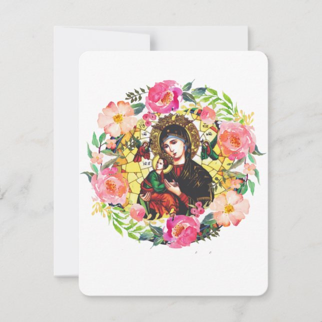 Virgem Maria Memória Funeral Católica Santa Cartei (Frente)