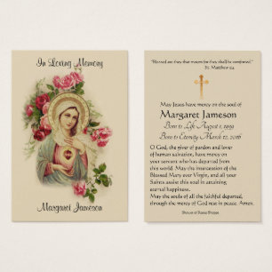 Virgem Maria Memorial Funeral Católico Santa Carte