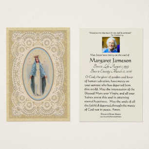 Virgem Maria Memorial Funeral Católico Santa Carte