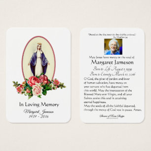 Virgem Maria Memorial Funeral Católico Santa Carte