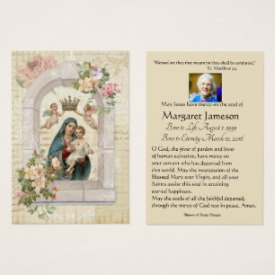 Virgem Maria Memorial Funeral Católico Santa Carte