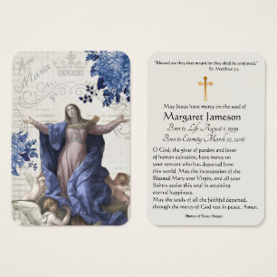 Virgem Maria Memorial Funeral Católico Santa Carte