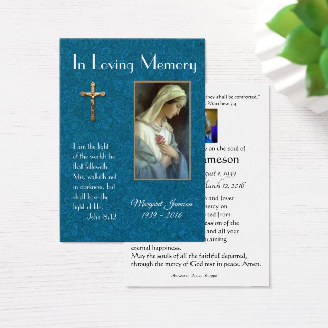 Virgem Maria Memorial Funeral Católico Santa Carte (Mesa)