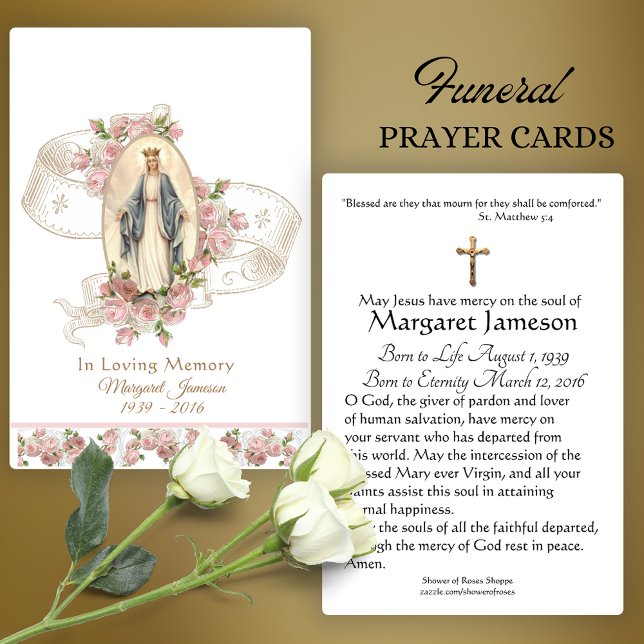 Virgem Maria Memorial Funeral Católico Santa Carte (Criador carregado)