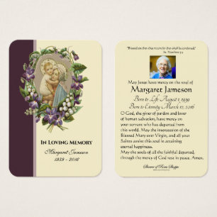 Virgem Maria Memorial Funeral Católico Santa Carte
