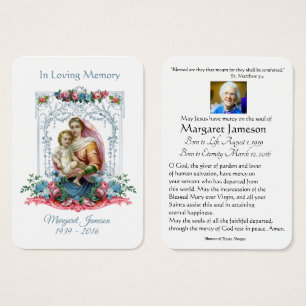 Virgem Maria Memorial Funeral Católico Santa Carte