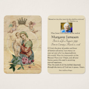 Virgem Maria Memorial Funeral Católico Santa Carte