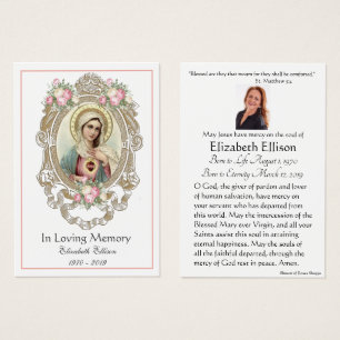 Virgem Maria Memorial Funeral Católico Santa Carte