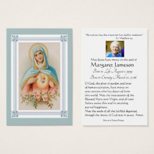 Virgem Maria Memorial Funeral Católico Santa Carte