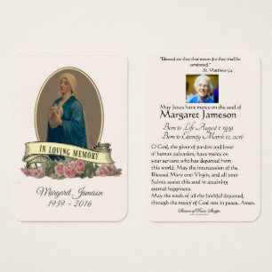 Virgem Maria Memorial Funeral Católico Santa Carte