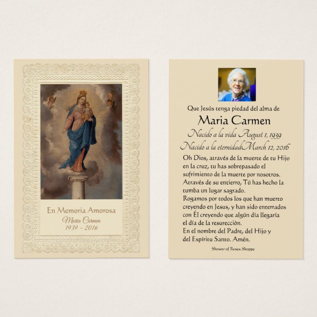 Virgem Maria Nossa Senhora do Pilar Espanhol (Frente & Verso)