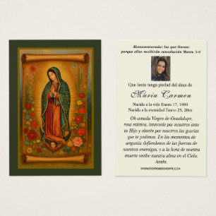 Virgem México Guadalupe Oração Funeral Espanhola