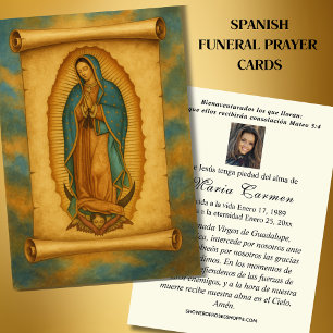 Virgem México Guadalupe Oração Funeral Espanhola