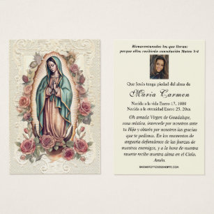 Virgem México Guadalupe Oração Funeral Espanhola