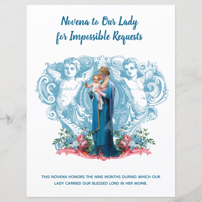 Virgem Religiosa Maria Jesus Angels Oração Católic (Frente)