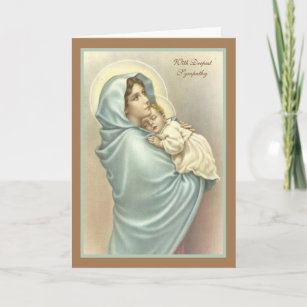 Virgem Religiosa Maria Jesus Cartão de condolênc