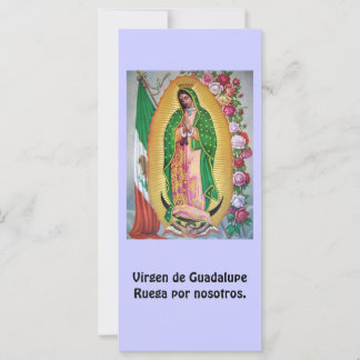 Virgen de Guadalupe Cartão de Oração Espanhol
