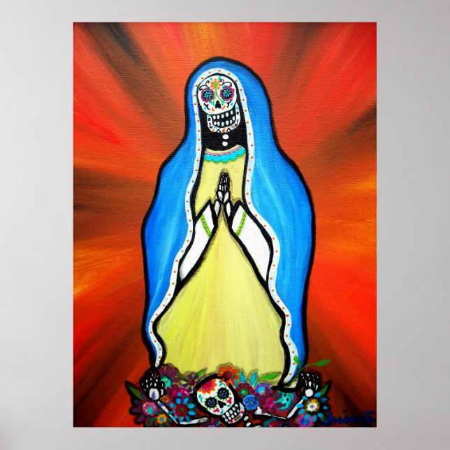 Virgen Guadalupe Day of the Dead Poster (Frente)
