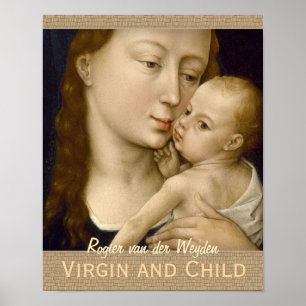 Virgin de Weyden e poster Cardstock da criança
