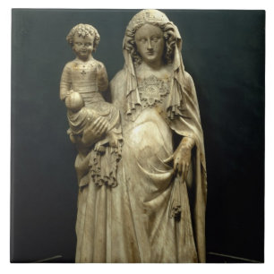 Virgin e criança, c.1375 (alabastro)