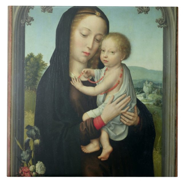 Virgin e criança (óleo no painel) (Frente)