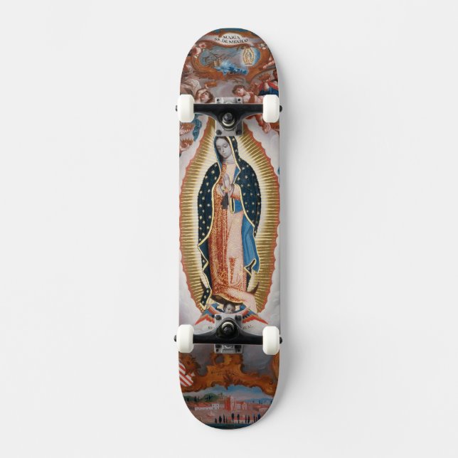 "Virgin skates religiosos da arte de Guadalupe" (Frente)