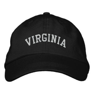 Virgínia bordada em preto Boné ajustável