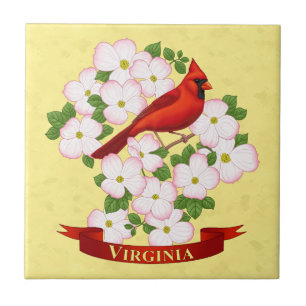 Virginia State Cardinal Bird e Dogwood Flower