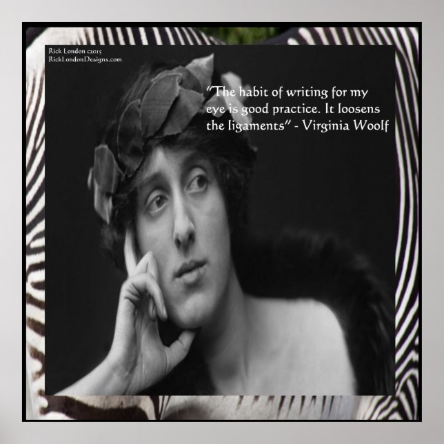 Virginia Woolf e Poster de Cotação de Escrevendo (Frente)