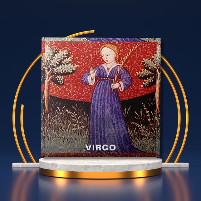Virgo, a Festa de aniversário Virgem Zodiac Sinal (Virgo the Virgin Zodiac Sign Birthday Party Ceramic Tile)