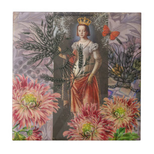 Virgo Mulher Retrato Antiquado Rico Colorido