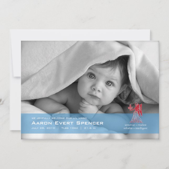 Virgo, o Cartão de Anúncio de Foto Virgin (Frente)