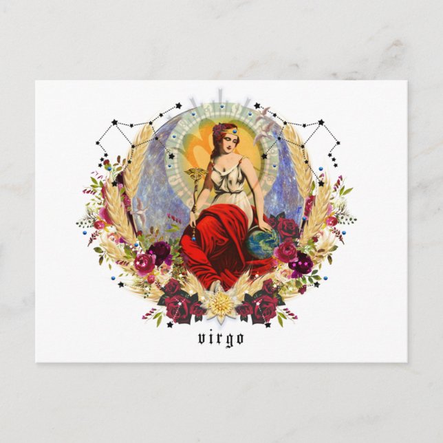 Virgo Setembro - Cartão de Posto Aniversário (Frente)