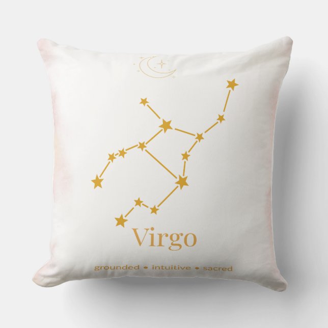 Virgo Zodiac Almofada de Arremesso – Constelação C (Frente)