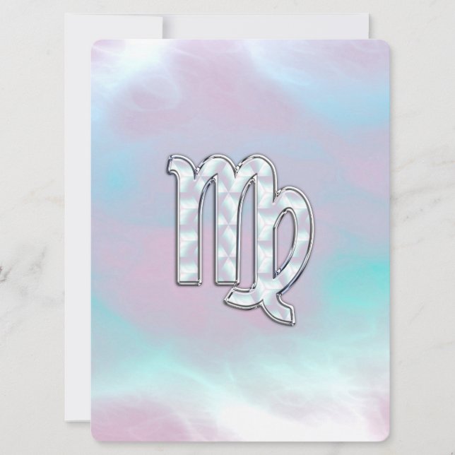 Virgo Zodiac Sign on Pastels Mother of Pearl (Frente)