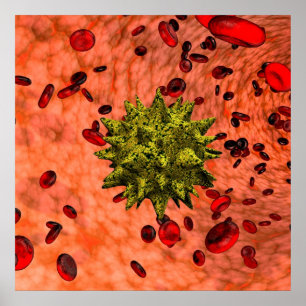 vírus no poster da circulação sanguínea