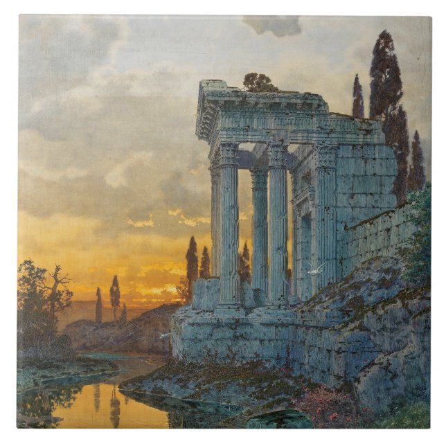 Visão do Sul da Itália com as antigas ruínas roman (Frente)