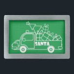 Visão geral do lado do carro dos Papais noeis de c<br><div class="desc">Descreva a vista lateral do caminhão de Natal com texto</div>