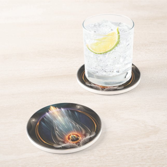 Visão Imperial Porta copos de Arte Fractal Sandsto (Lateral)