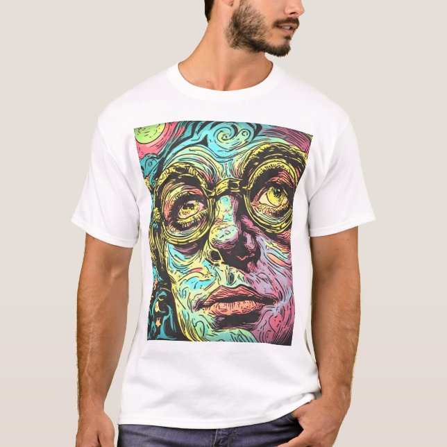 Visão Neon: Camiseta Psicodélica de Arte Pop Aluci (Frente)