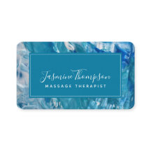 Abstrato de Arte Azul Moderno, Arredondar Cartão d