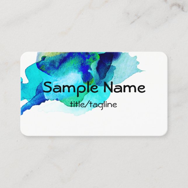 Visita abstrato de de aquarela modelo de cartão de negóci (Frente)